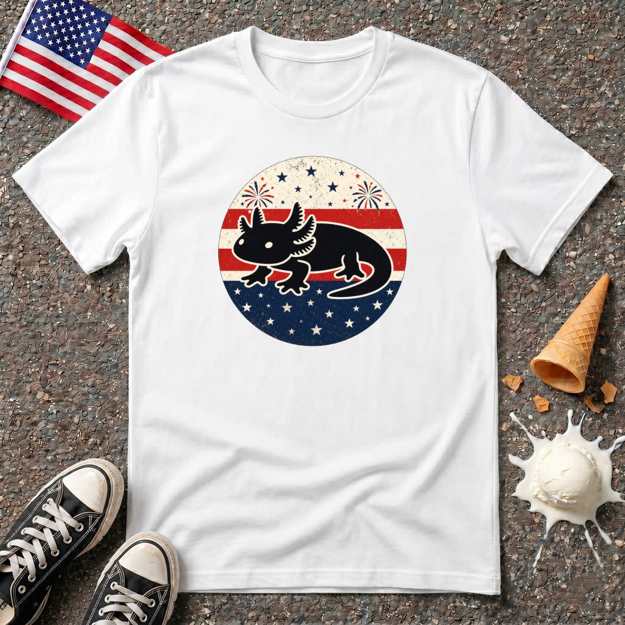 Patriotic Axolotl Tee