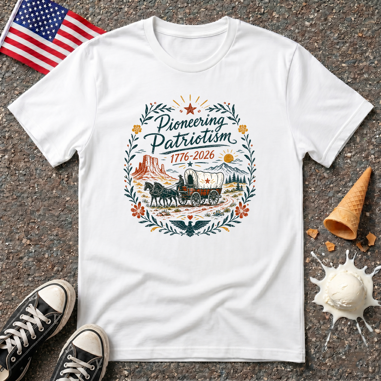 "Pioneering Patriotism" Vintage Folk Tee