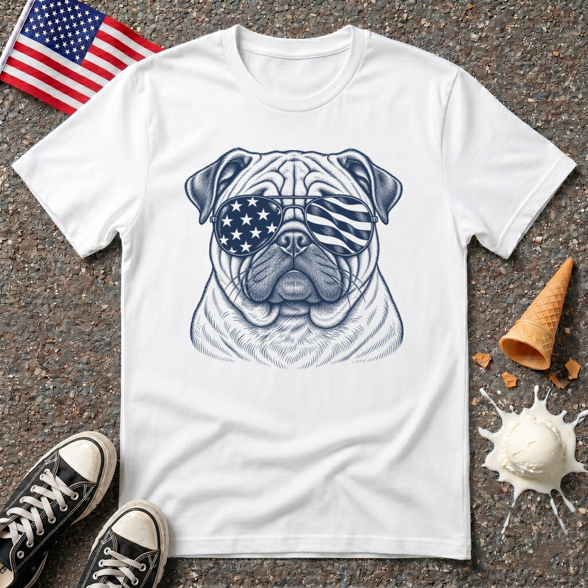 Patriotic Pug Tee